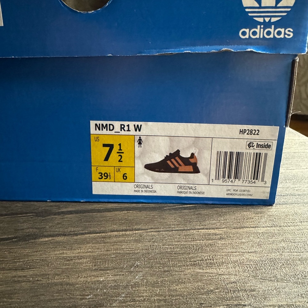 Adidas NMD_R1 W Maroon with Orange Stripes - Picture 3 of 9
